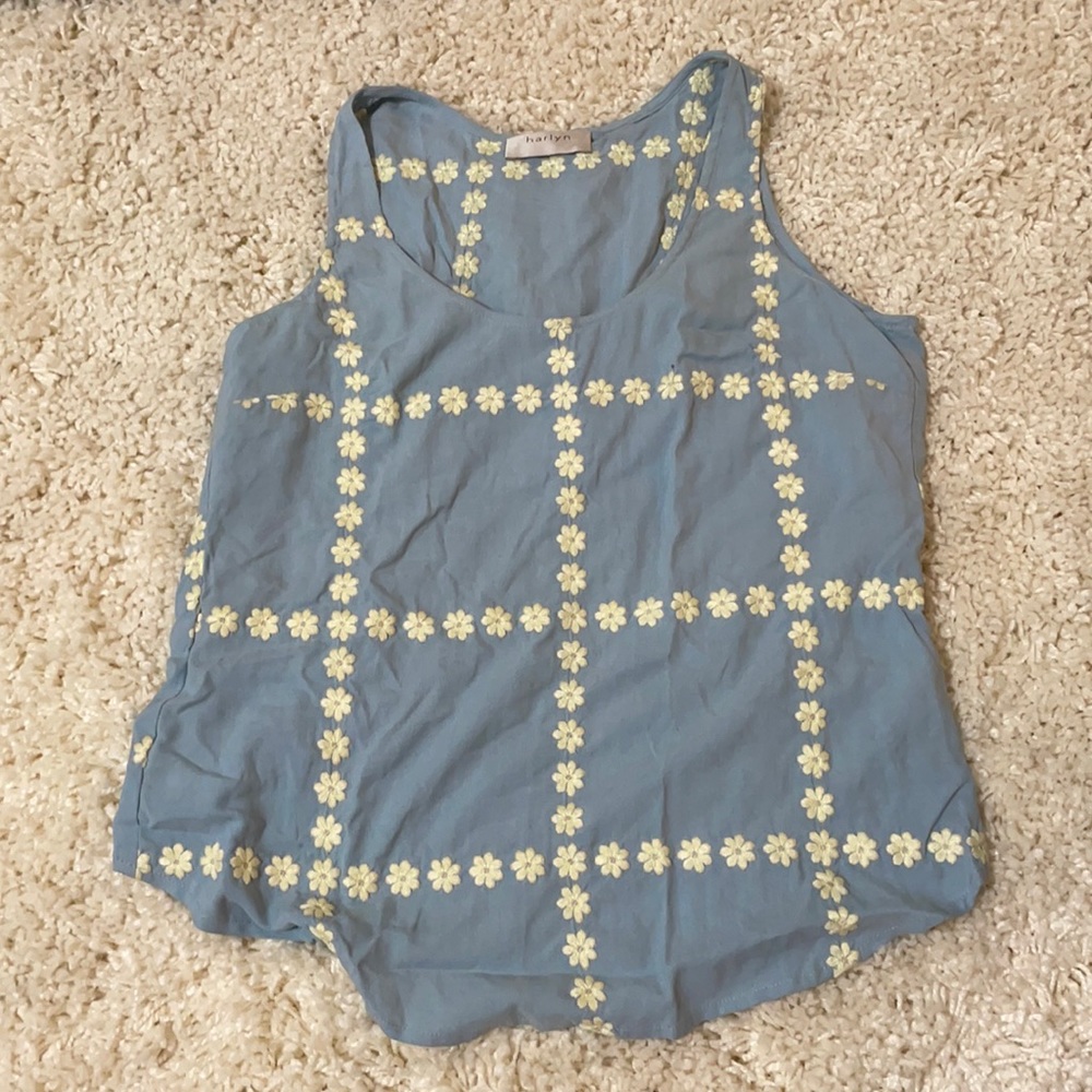 Open Back Embroidery Floral Tank Top